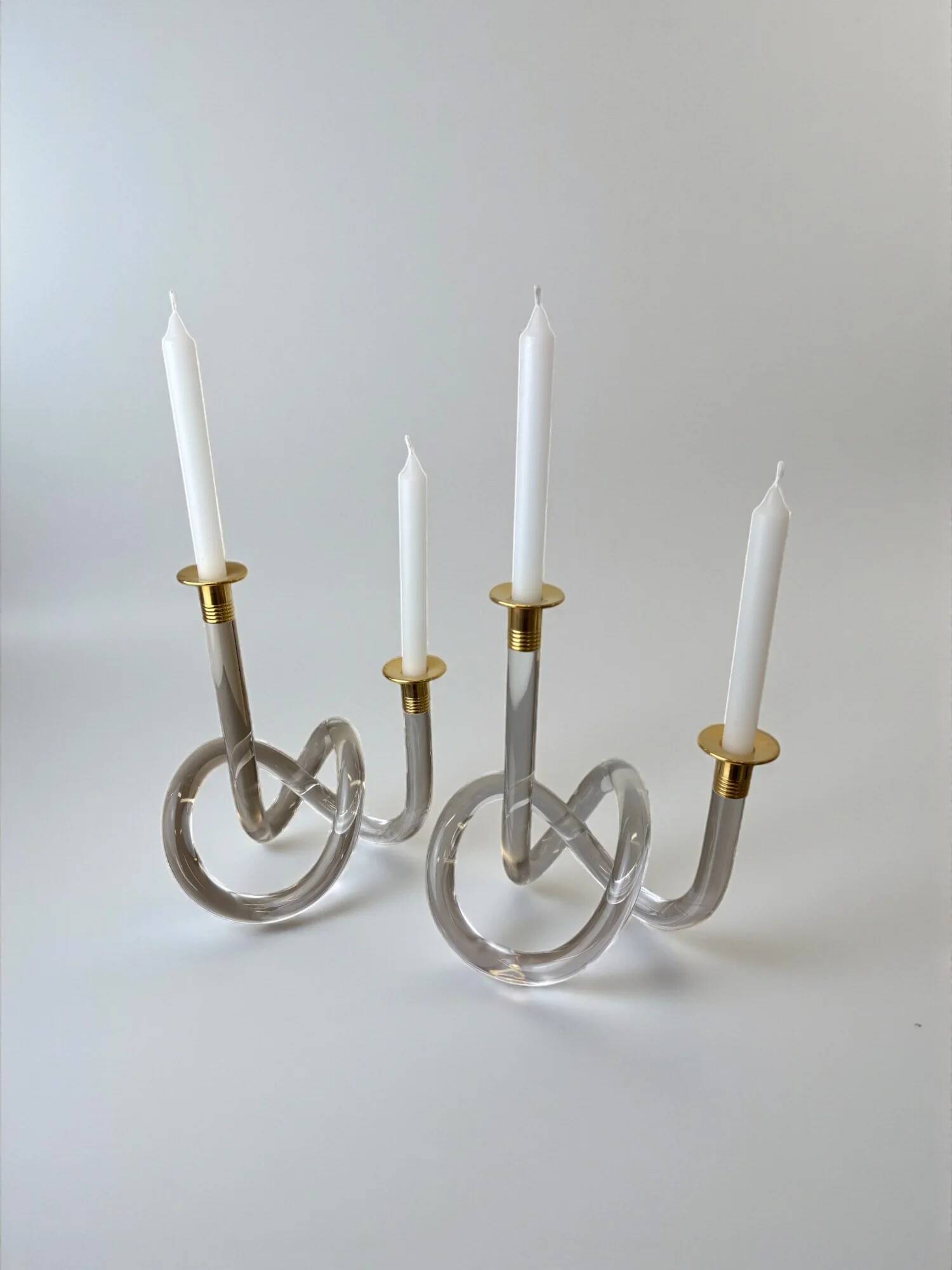 Pair of pretzel candlesticks by Dorothy Thorpe, circa 1970s
