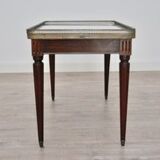Antique Italian Carrara Marble, Mahogany, and Brass Coffee Table