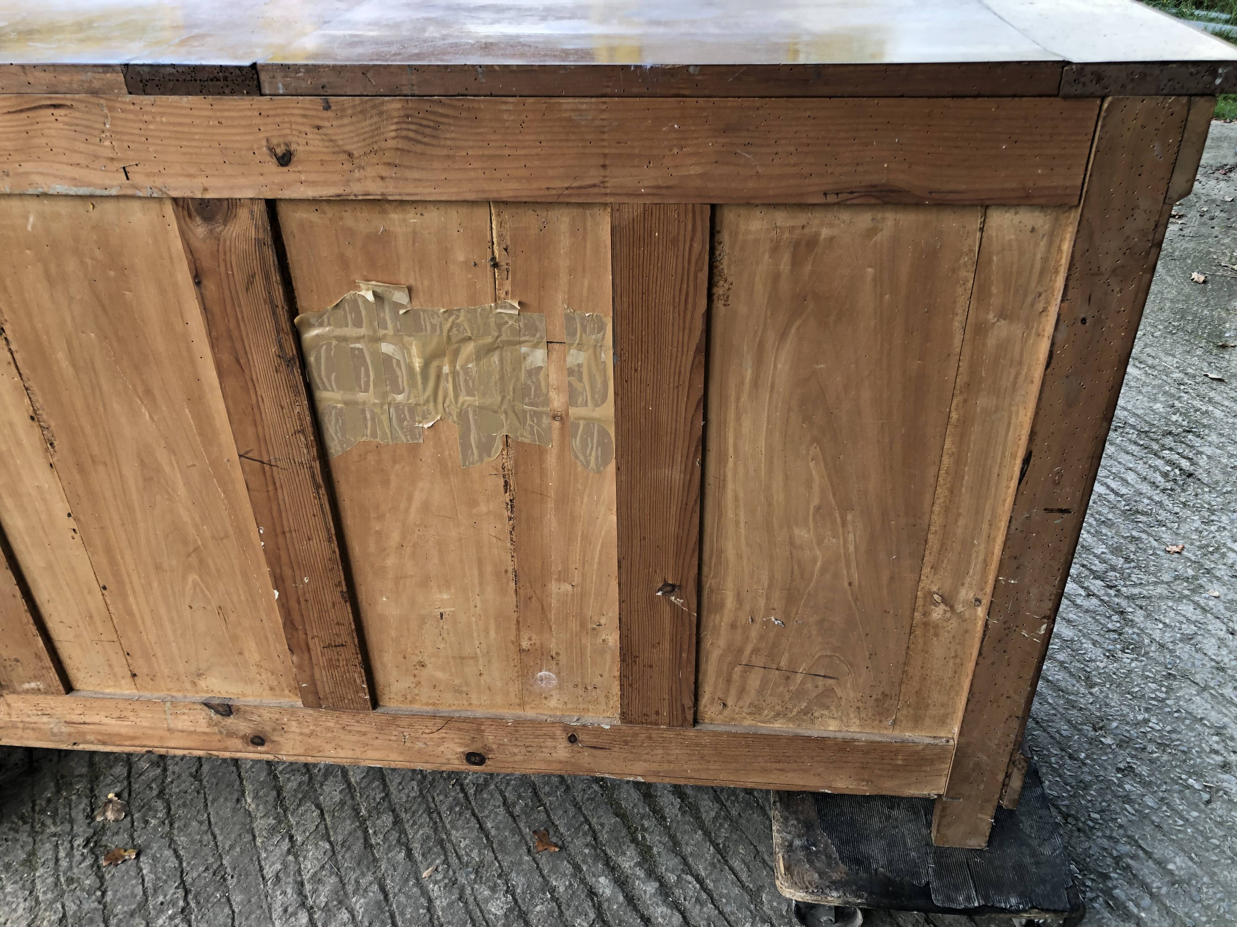 Louis Philippe style sideboard in solid walnut with 3 doors and 1 pull-out shelf.