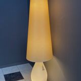 Glass floor lamp with large off-white shade 1960s