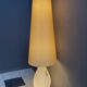 Glass floor lamp with large off-white lampshade, 1960s