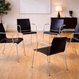 eta Furniture (Denmark) — Steel Tube & Wood Chairs (Set of 5) — Scandinavia