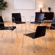 eta Furniture (Denmark) — Steel Tube & Wood Chairs (Set of 5) — Scandinavia