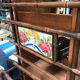 Bamboo coat rack and 1950s mirror