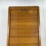 Vintage wooden curtain cabinet – antique office furniture