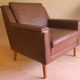 Dinish mid century lounge chair in cognac coloured leather, 1960s
