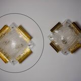 XXL frosted wall lamp by Kalmar, Murano glass, Austria, 1970