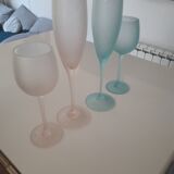 Lot tête a tête verrerie de Biot verre souffle bulle coupes à champagne verres à pieds