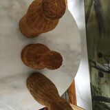 Set of 3 rattan bottles
