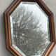 Rustic beveled mirror in molded natural wood 64 x 56 cm