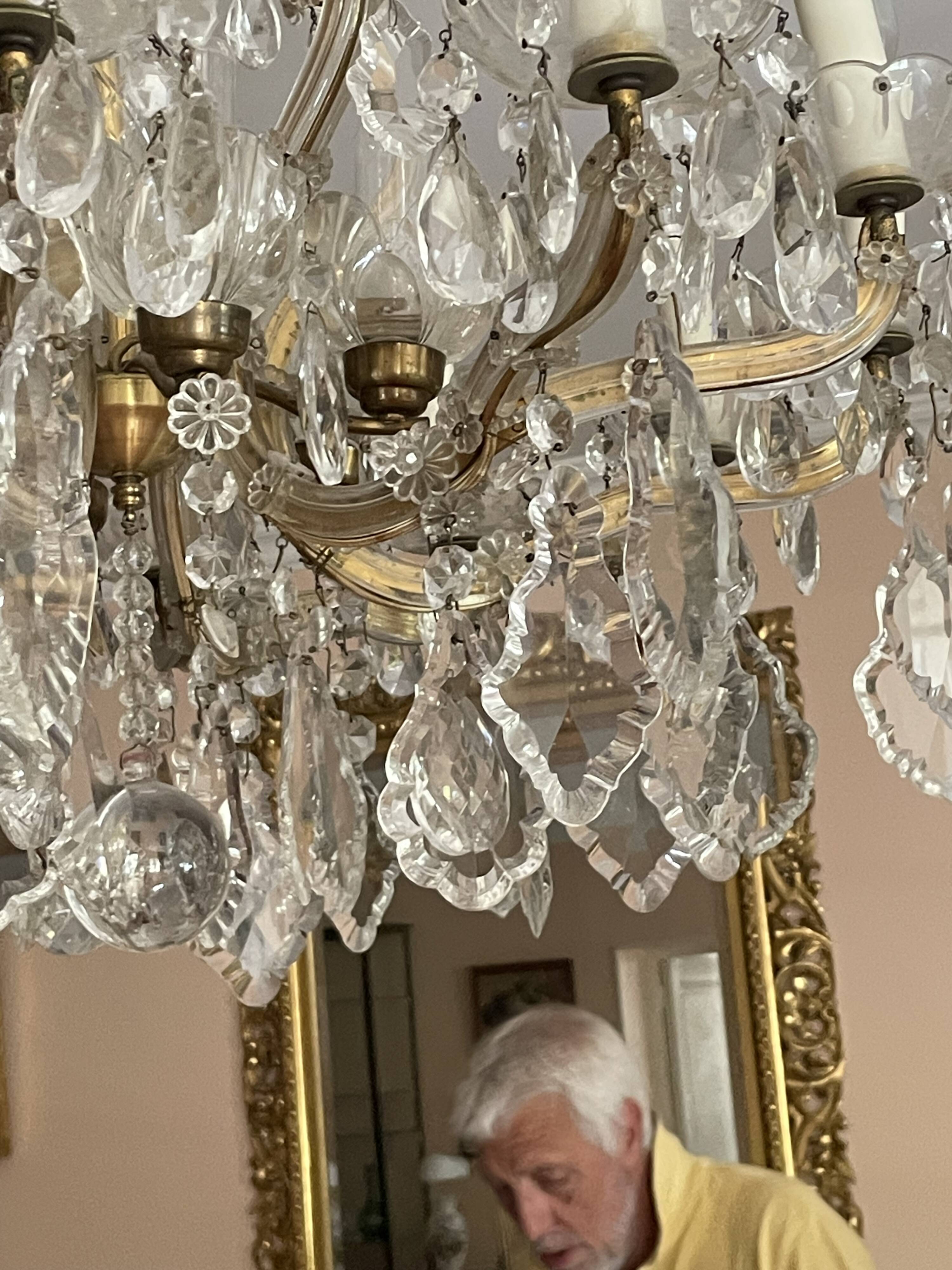 Antique crystal chandelier, French made.