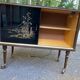 Illuminated bar cabinet Hollywood Regency black and gold 1970
