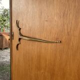 Armoire en chêne 3 portes miroir pieds compas