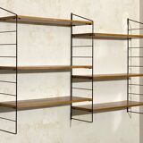 Antique Large Double Wall Shelf - Metal & Wood - 50/60's
