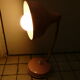Pink metal table lamp flexible brass arm 70s vintage