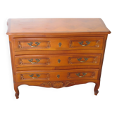 Vintage - Belle commode tiroirs à 3 tiroirs - Style Louis XV - Merisier - Années 70/80 France