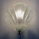 Wall light shell in glass and brass, 1970s-80s.