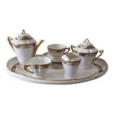 Service à café et thé tête à tête et son plateau en  porcelaine de Limoges
