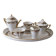 Coffee and tea service for two with its tray in Limoges porcelain.