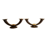 Pair of Gien Art Deco Candlesticks