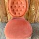 Velvet armchair salmon color upholstered - Napoleon III style