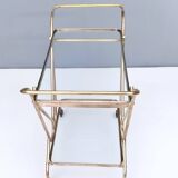 Brass Serving Cart with Glass Shelves, Italy