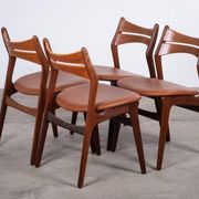Vintage Danish Dining Chairs in Teak by Erik Buch, 1960s, Set of 4
