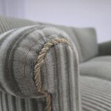 1960s, Danish 3-seater sofa, original green furniture velour, oak wood.