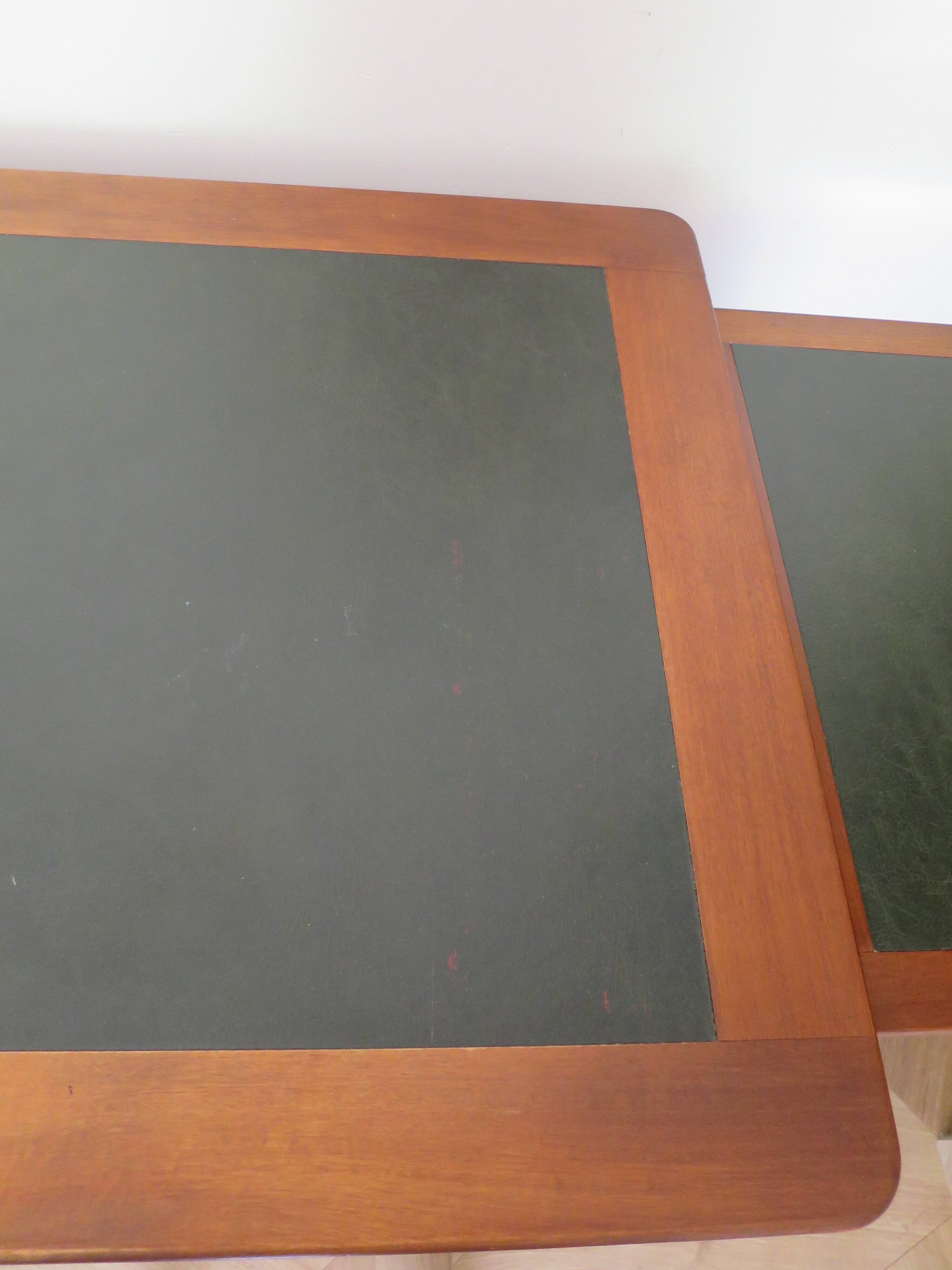 minister's desk - 2 drawers - solid wood - faux leather writing pad - Louis Philippe