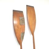 Paddle rowing boat wooden canoe