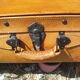 Old quality brown leather suitcase from the 60s