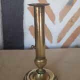 Brass candle holder with pusher and cup