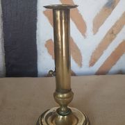 Brass candle holder with pusher and cup