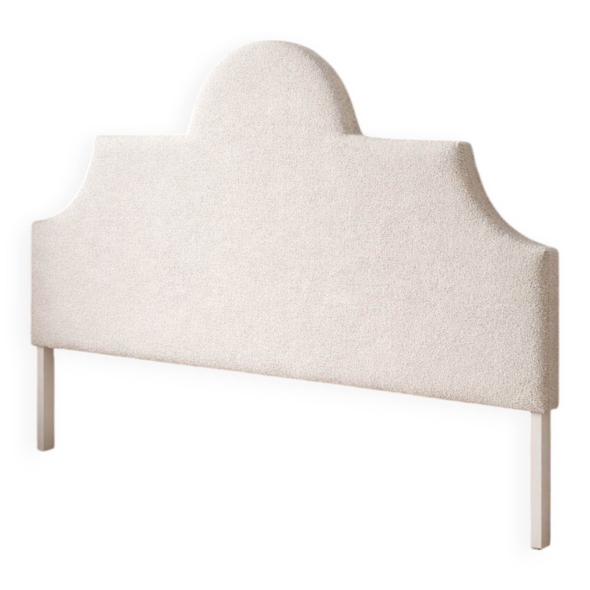 Tête de lit en tissu bouclette beige