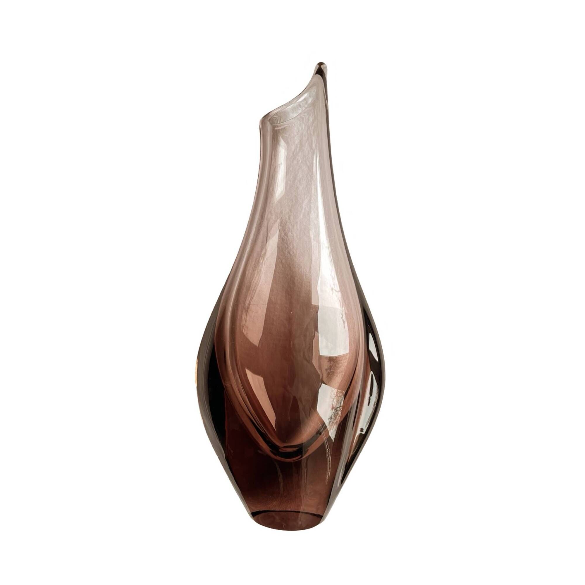 Glass vase, designed by M. Klinger, Železny Brod Sklo, Czechoslovakia, 1960