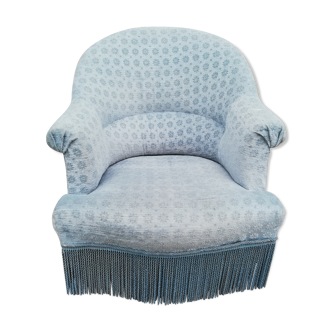 Blue fabric toad chair