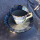 Old coffee service Lunéville with blue lace decoration.