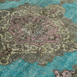 Handmade carved anatolian 1980s 180 cm x 271 cm grey rug