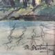 Aquarelle signée M.Aubert 1944