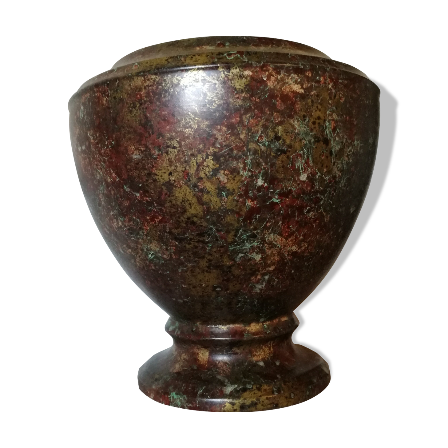 Important vase ceramic has marble effect "chaumette"