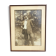 Sepia photo Elegant man circa 1910 framed