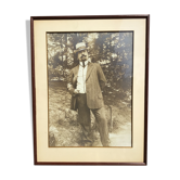 Sepia photo Elegant man circa 1910 framed