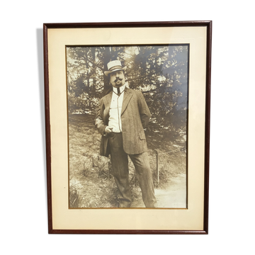 Sepia photo Elegant man circa 1910 framed