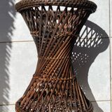 Tamtam type stool in rattan and canework