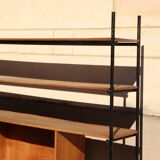Industrial metal and wood library