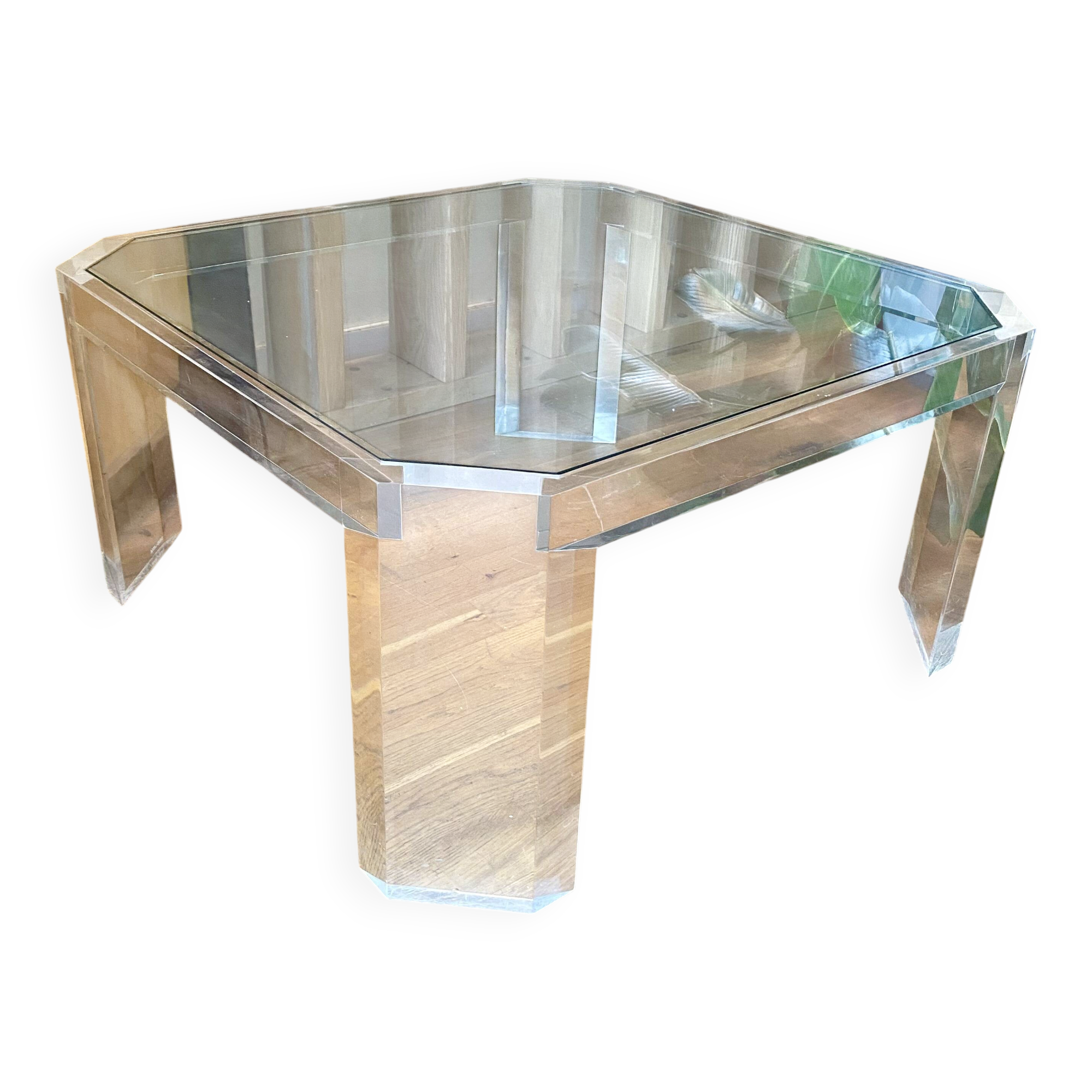 Table basse athena par david lange. 1970. 70x70