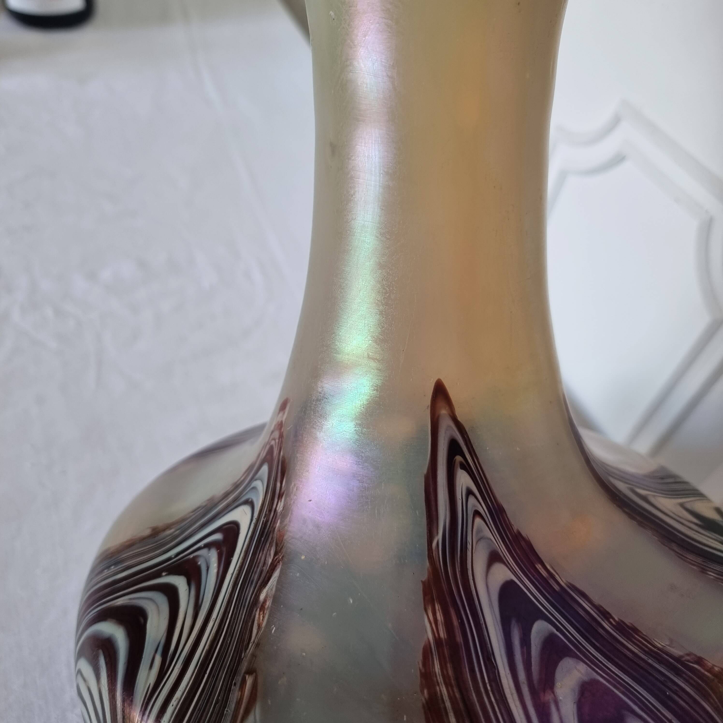 Large early 20th century Loetz Bohemia iridescent art glass vase