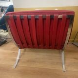 Barcelona red leather chair Knoll edition