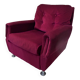 fauteuil velours rouge 1970