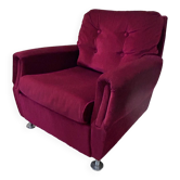 fauteuil velours rouge 1970